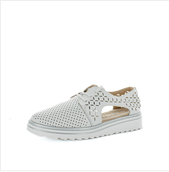 Cinsy White Leather Shoes