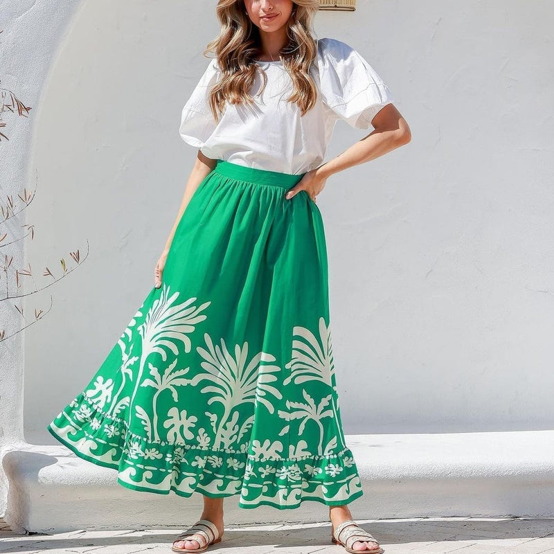 Palm Skirt in Green