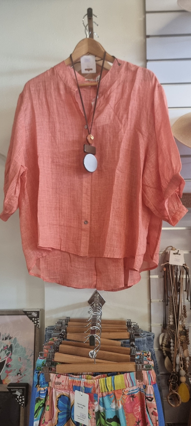 Orange Linen Top